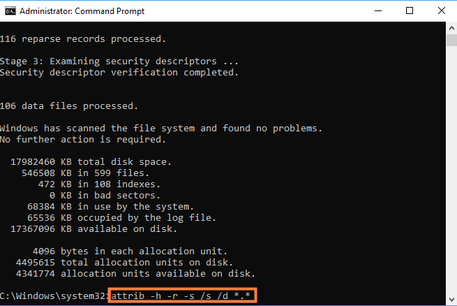 recover deleted files using attrib command