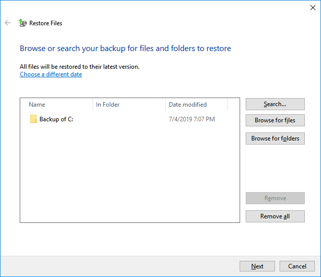 restore files from windows backup