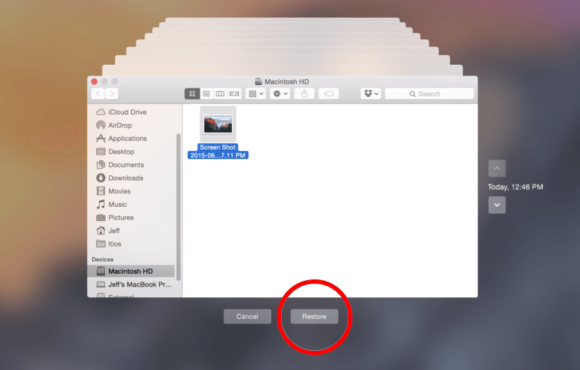 restore files from emptied trash mac