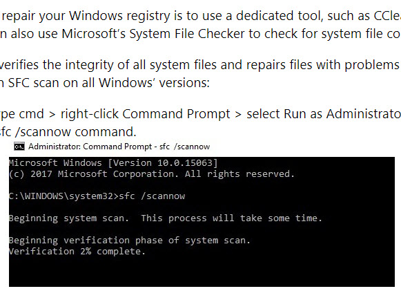 repair pc registry to proceed external device recovery