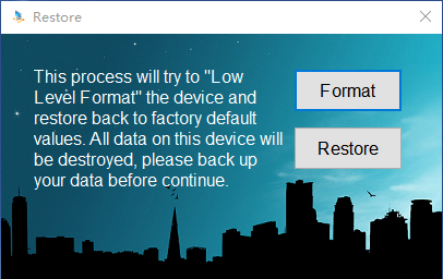 restore and format