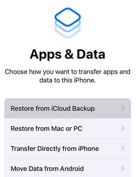 restore from icloud backup