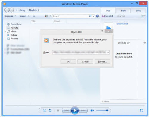 open url in windows media player