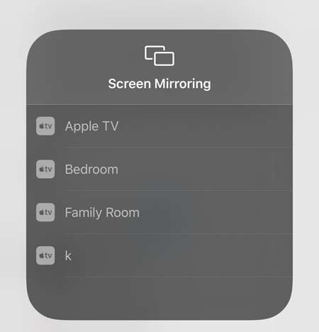 screen mirroring select