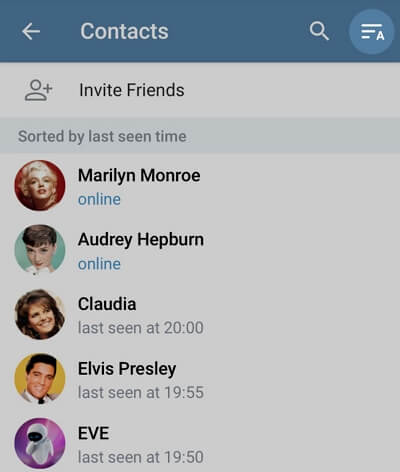 select contacts android