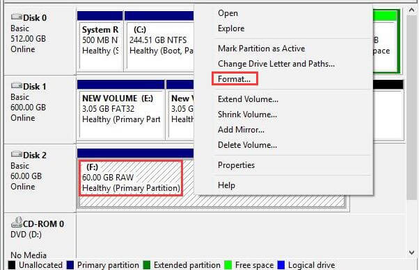 select-raw-drive-to-fromat