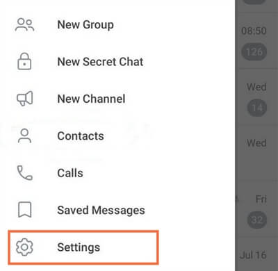 telegram settings