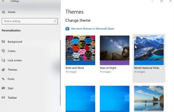 settings themes