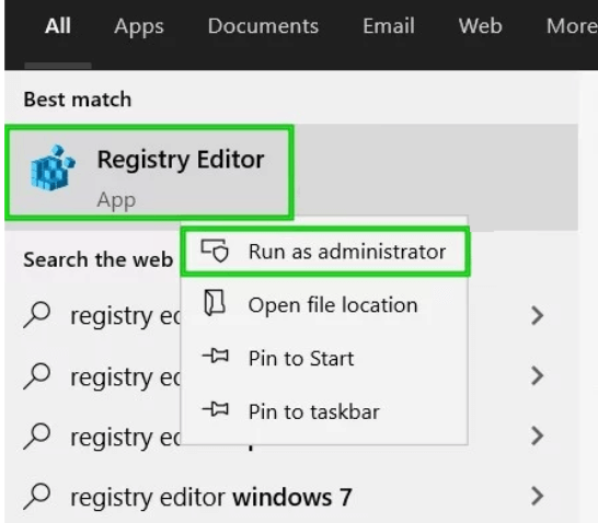 system registry path fix