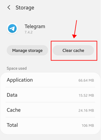 clear Telegram cache