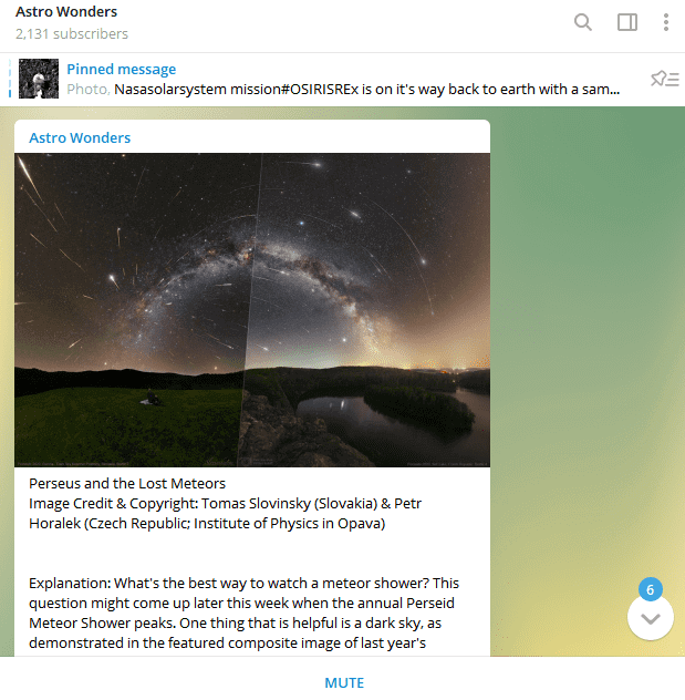 Telegram Channel astronomy