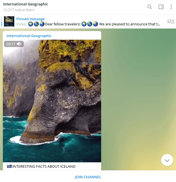 Telegram channel travel