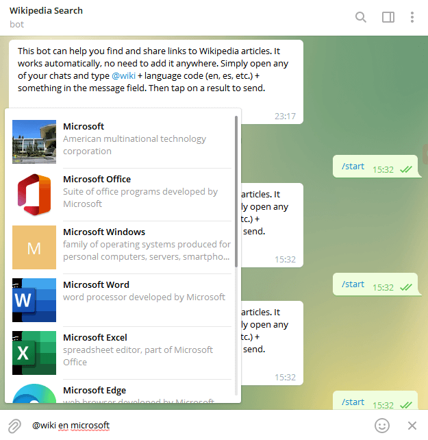 Telegram Wiki Bot tasks