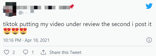 tiktok put new video under review