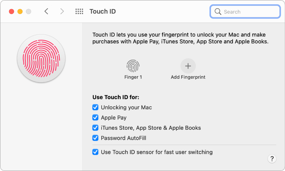 touch id settings
