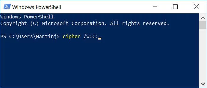 how to permanently delete files via windows cipher