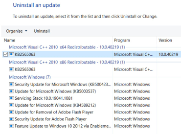 windows update history