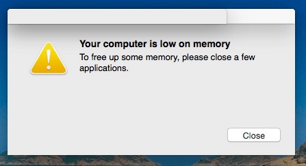 your computer is low on memory