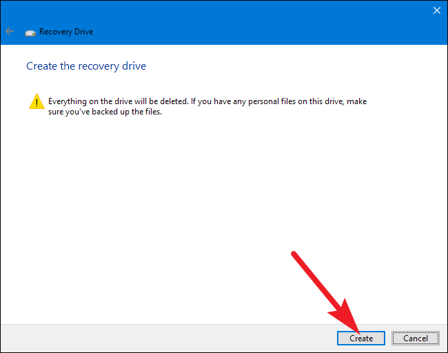 step4 to create recovery partition