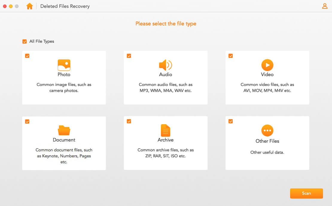deleted file recovery select file type mac