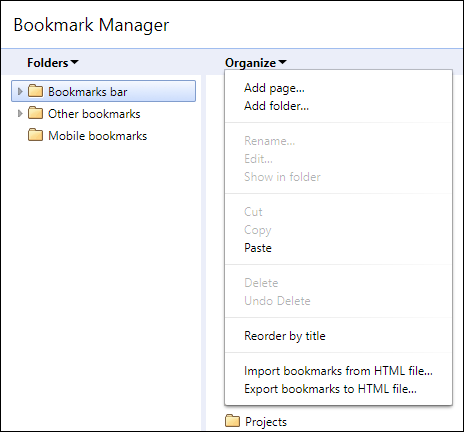 export chrome bookmarks