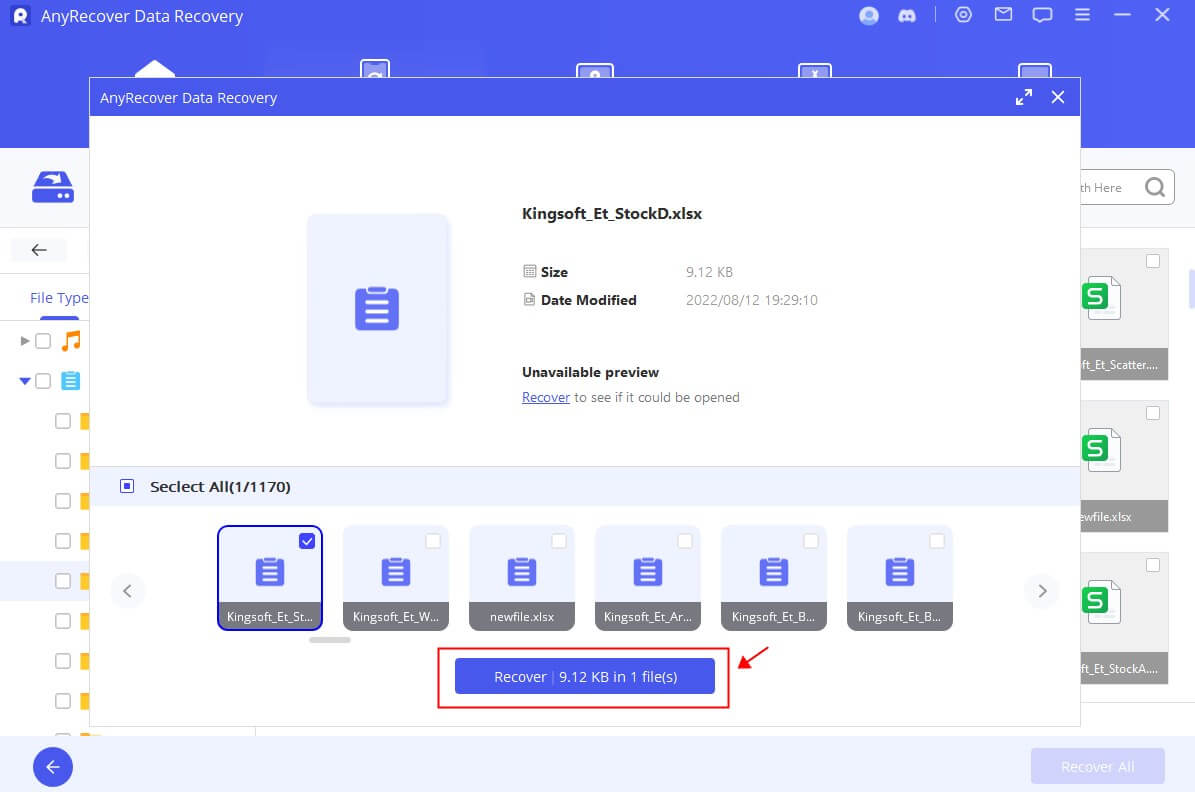 restore corrupted excel file