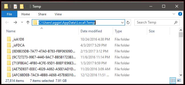 temp foder windows 10