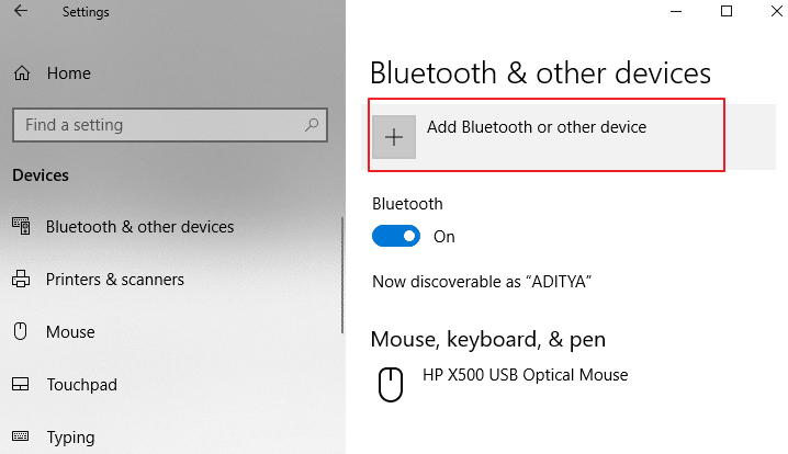 add bluetooth and other device