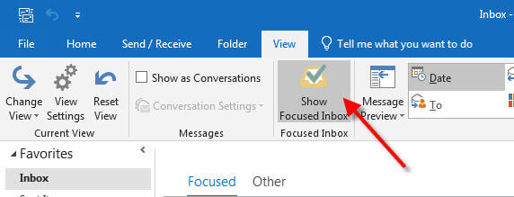 disable focused inbox