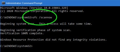 run sfc scan to fix disk cleanup not working