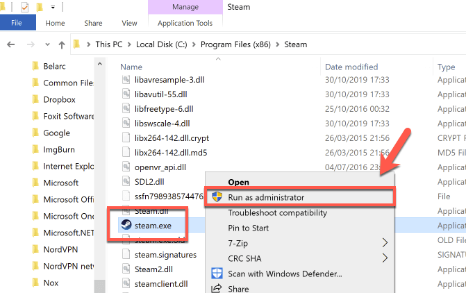 steam run as admin