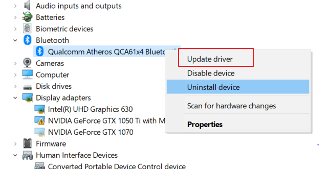 update driver bluetooth