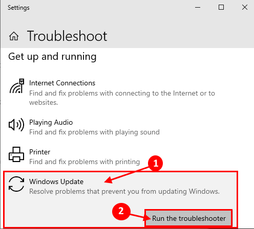 win update troubleshooter