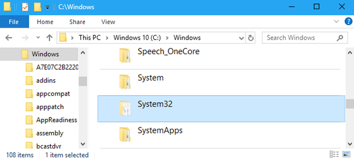 window system32 folder