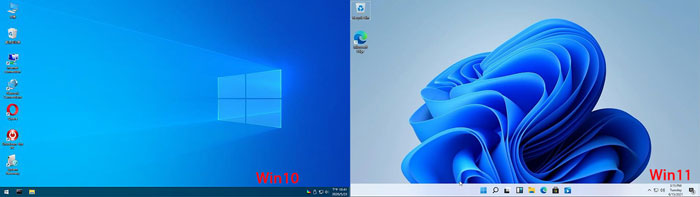 Windows 10 interface vs Windows 11 interface