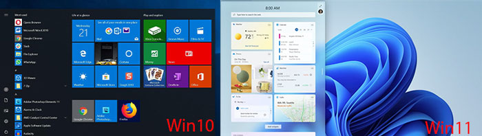 Windows 10 widget vs Windows 11 widget