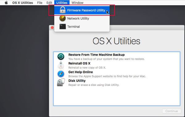 turn off firmware password on Mac