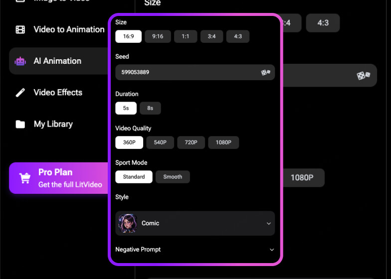 LitVideo Custom Settings for Veo 3