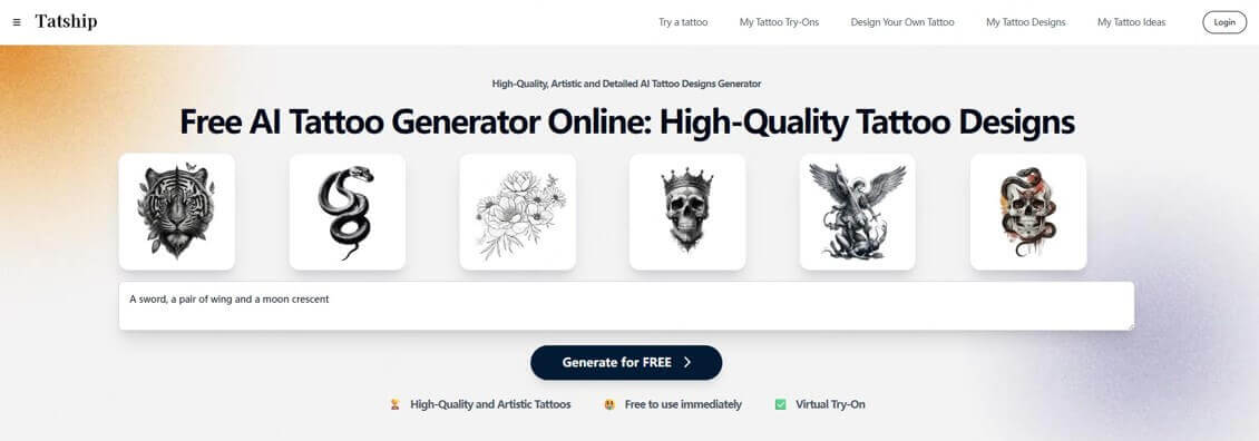 Tatship AI tattoo generator example
