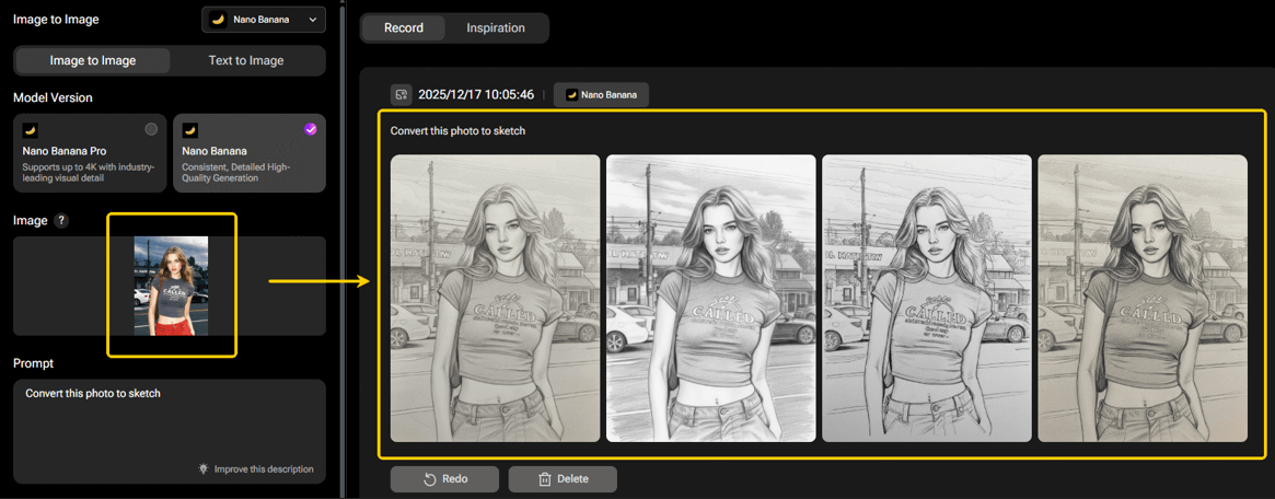 convert photo to sketch in one minute using LitVideo