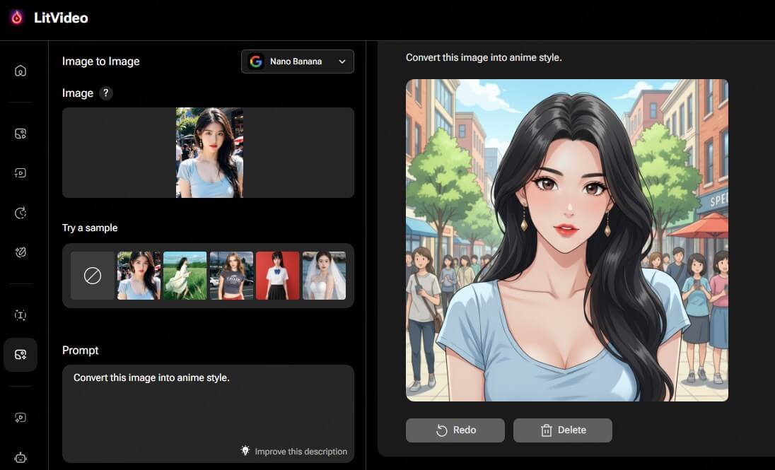 the result of an image to anime