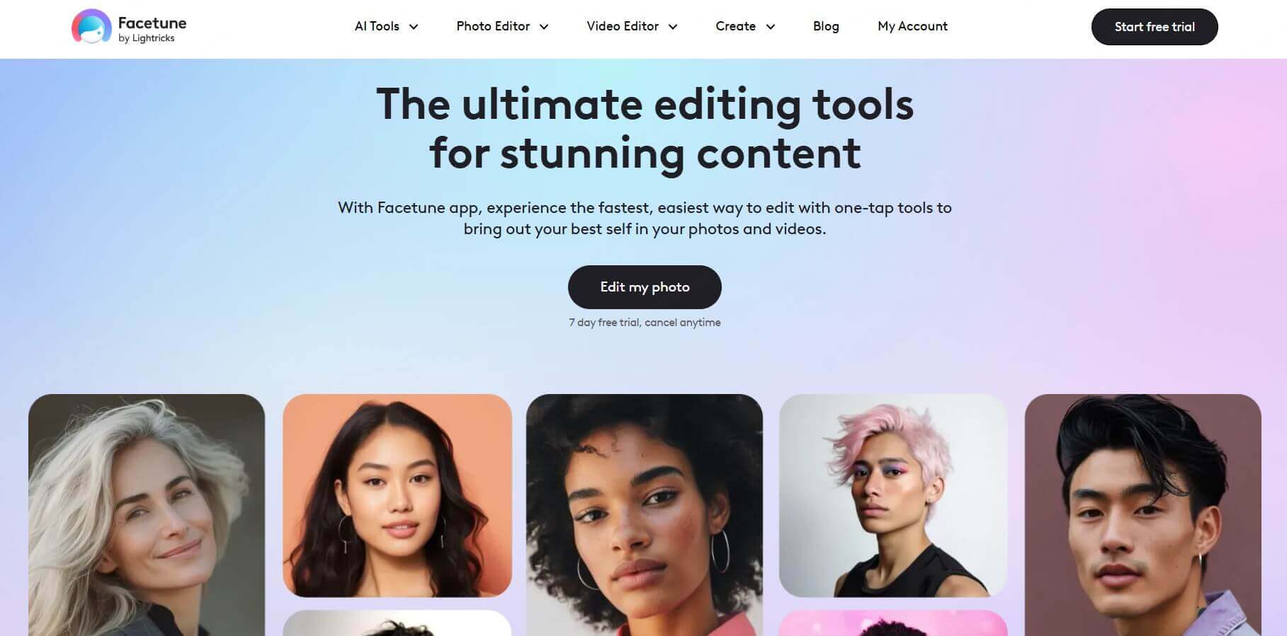 Facetune interface