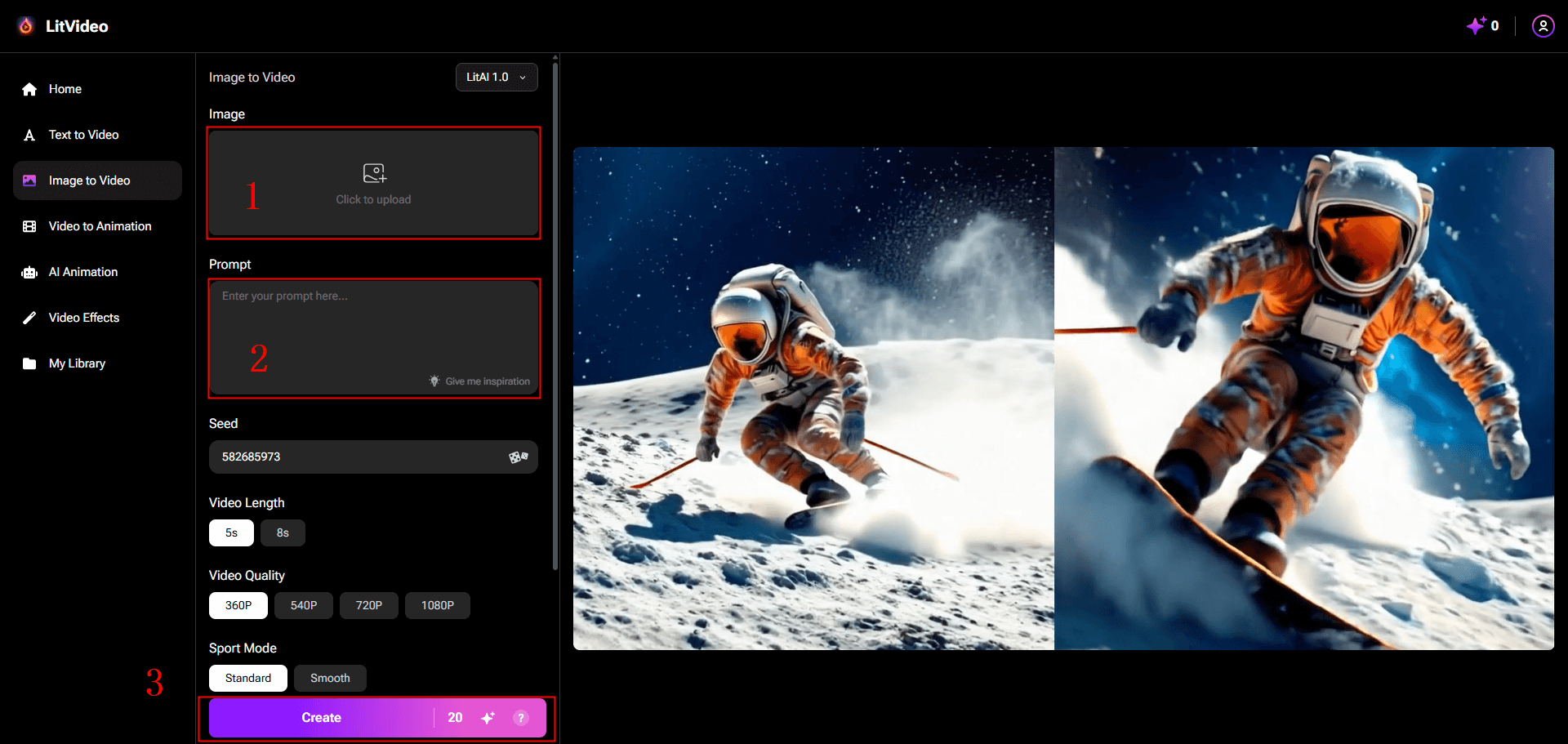 use litvideo to create cat dance video