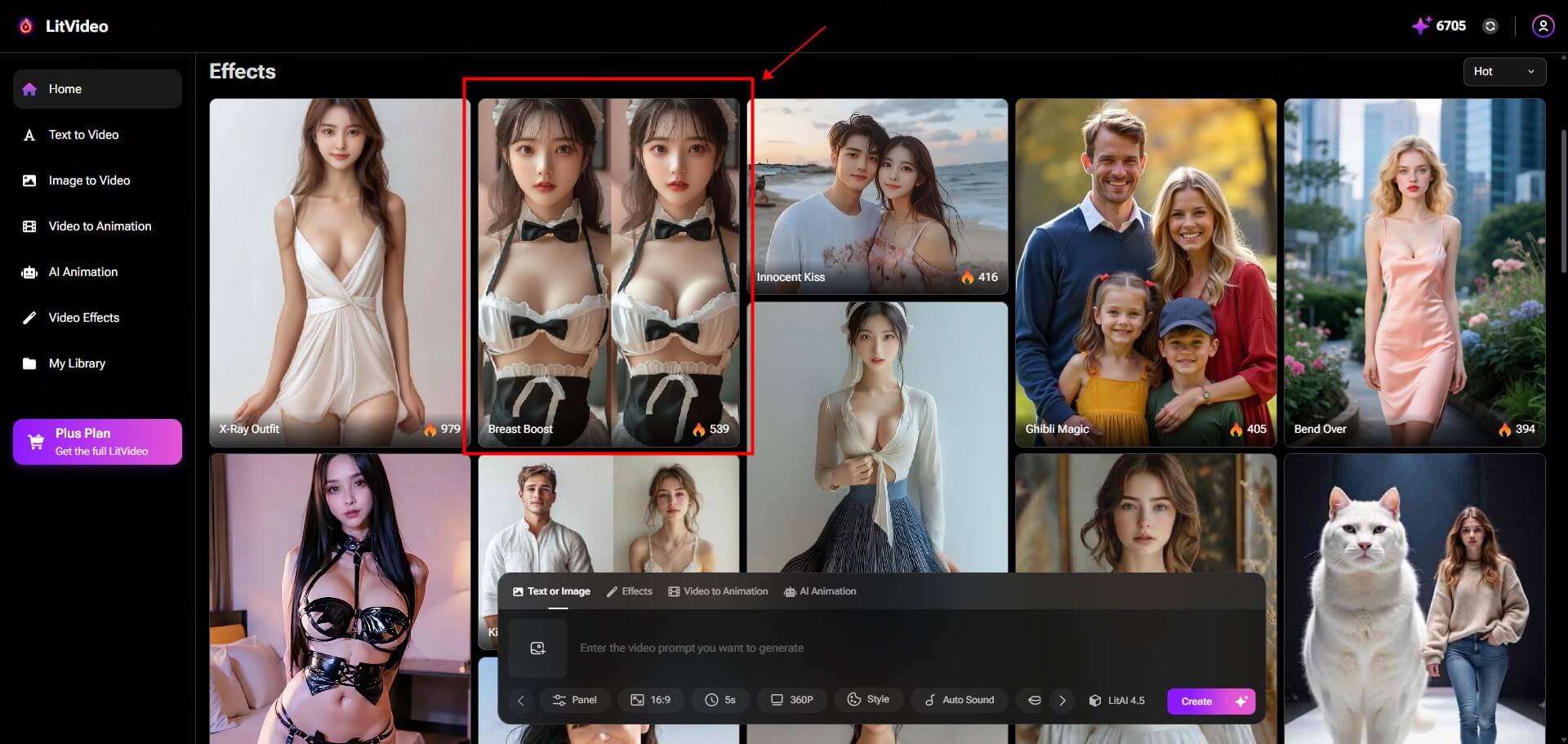 select breast augmentation effect