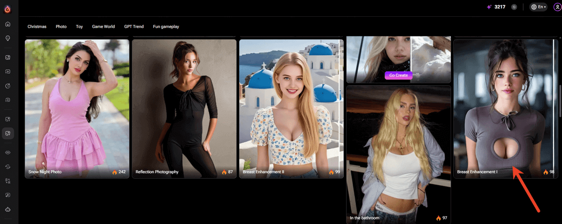 select breast augmentation effect