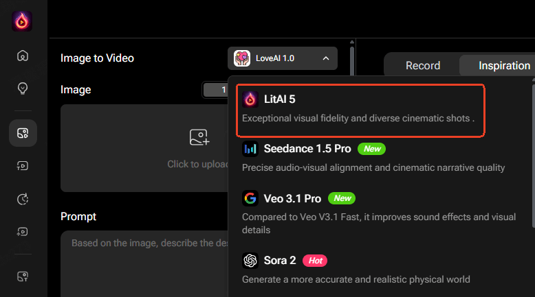 select AI model for clothes changer