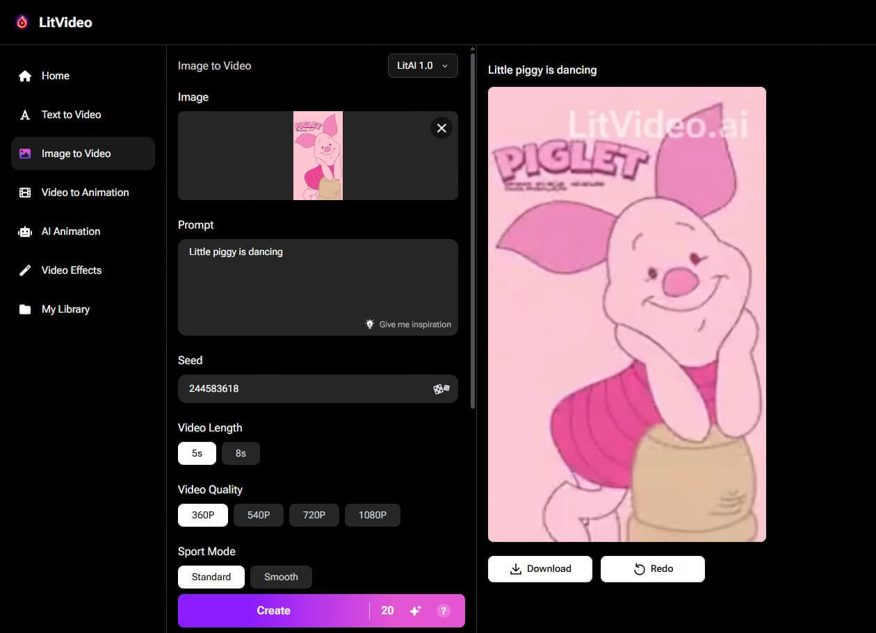 litvideo image to video function
