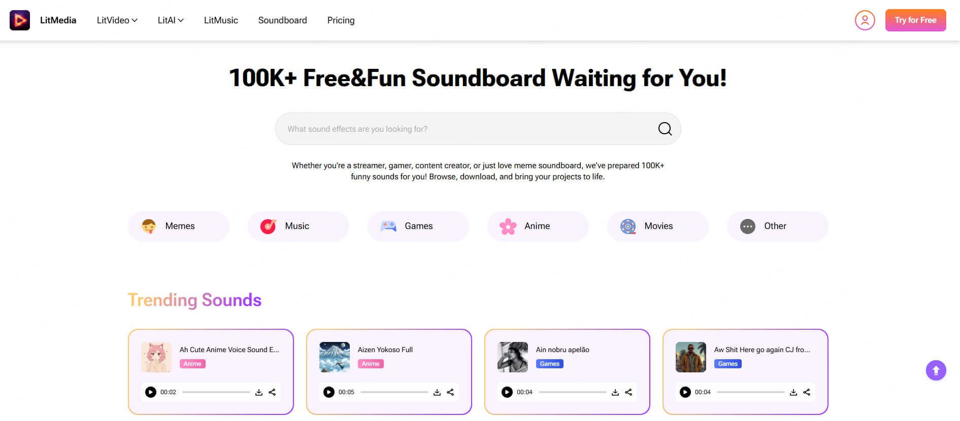 litmedia free soundboard