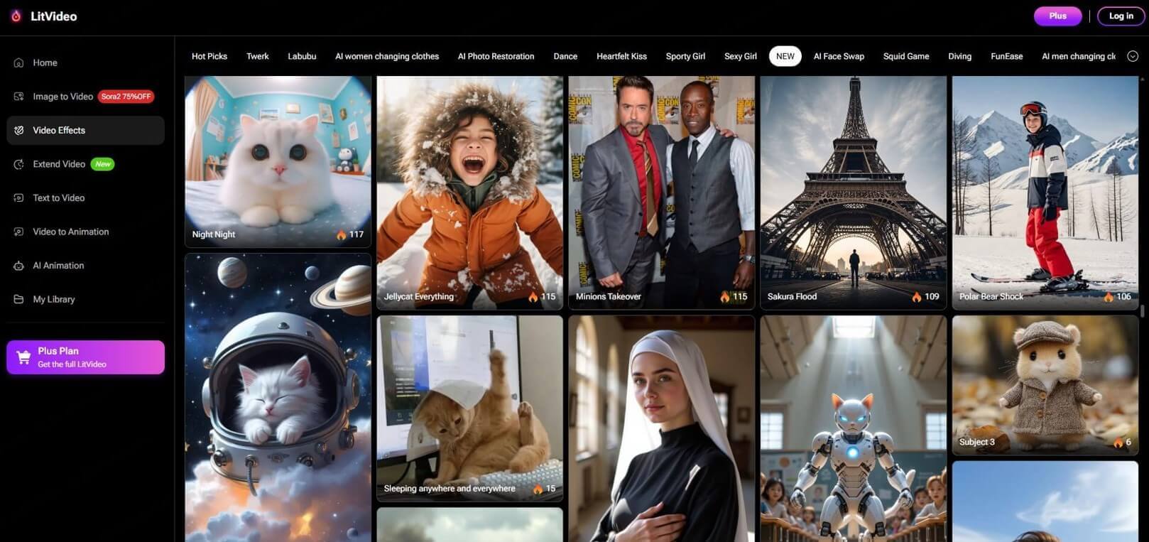LitVideo's template library