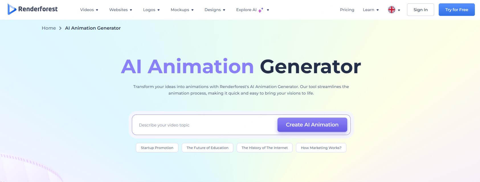 renderforest ai animation generator